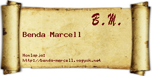 Benda Marcell névjegykártya